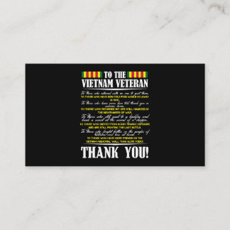 Hartelijk dank aan de Vietnamese veteranen Brave W Visitekaartje