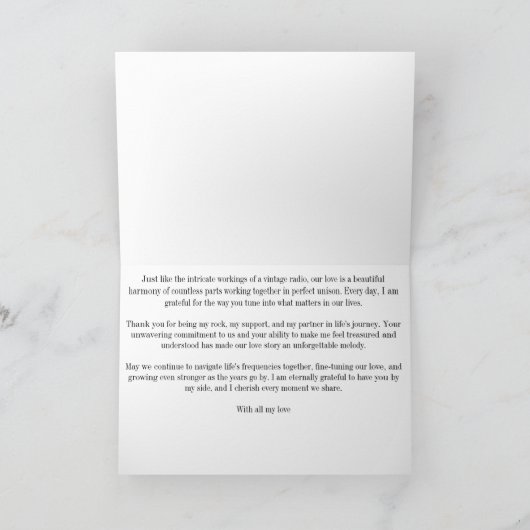 Hartelijk dank aan mijn man - radio bedankkaart (Binnen)