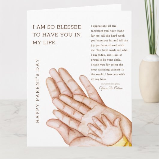 Hartelijk dank aan mijn ouders bedankkaart (Voorkant)