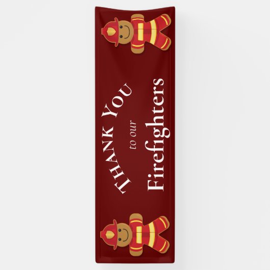 Hartelijk dank aan onze brandweerlieden Gingerbroo Spandoek (Verticaal)