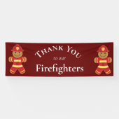 Hartelijk dank aan onze brandweerlieden Gingerbroo Spandoek (Horizontaal)