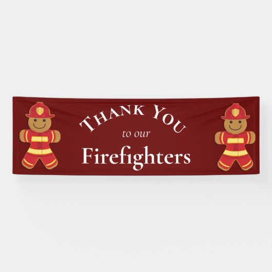 Hartelijk dank aan onze brandweerlieden Gingerbroo Spandoek (Horizontaal)