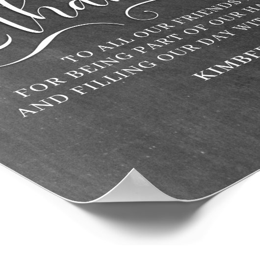 Hartelijk dank aan vrienden en huwelijksbordje poster (Hoek)