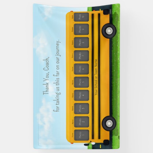 Hartelijk dank, Aangepast 10-foto van Coach School Spandoek (Verticaal)