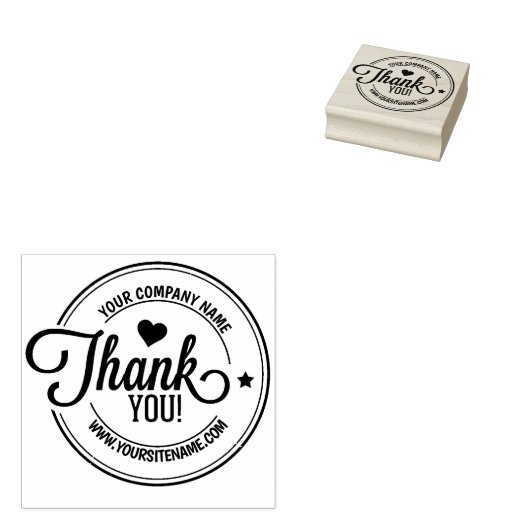Hartelijk dank, Aangepast bedrijf en Site. Rubberstempel (Gestempeld)