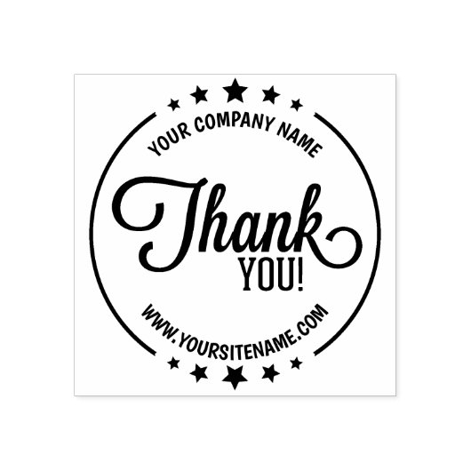 Hartelijk dank, Aangepast bedrijf en Site. Rubberstempel (Afrduk)