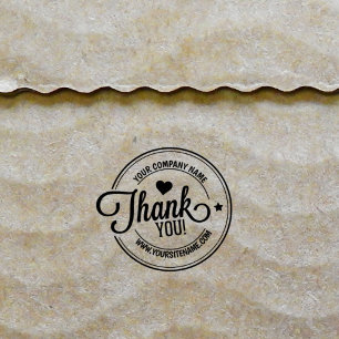 Hartelijk dank, Aangepast bedrijf en Site. Rubberstempel