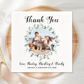 Hartelijk dank Aangepaste foto Foto Eucalyptus Dog Servet