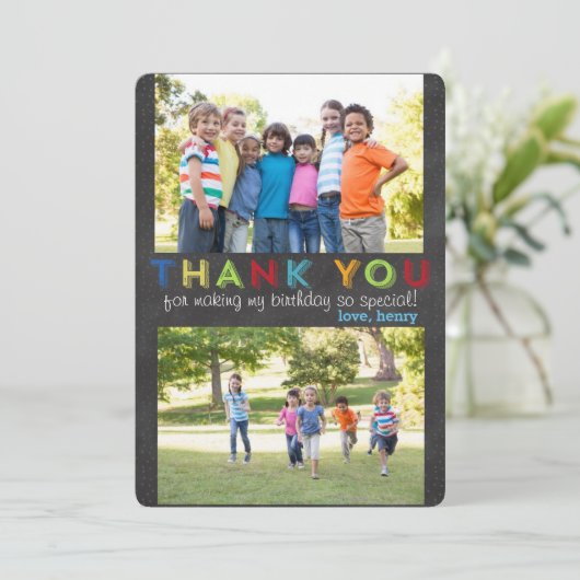 Hartelijk dank, aangepaste fotokaart bedankkaart (Staand voorkant)