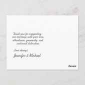 Hartelijk dank Aangepaste fotowedloop Briefkaart (Achterkant)