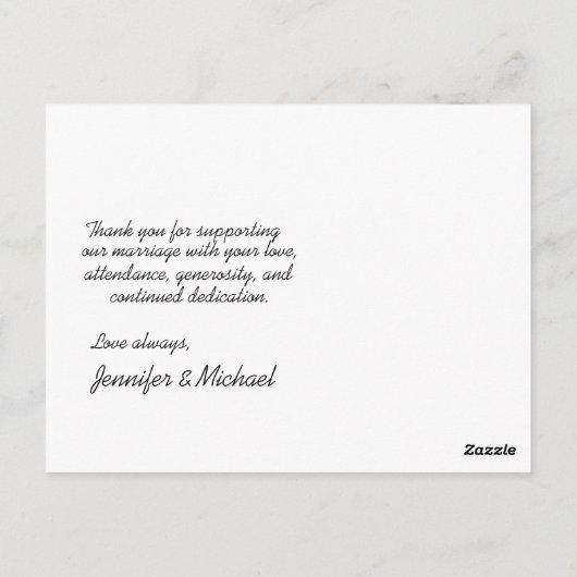 Hartelijk dank Aangepaste fotowedloop Briefkaart (Achterkant)