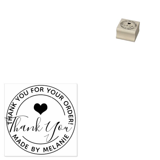 Hartelijk dank Aangepaste Logo Elegant Script Cirk Rubberstempel (Gestempeld)