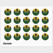 Hartelijk dank. Aangepaste Logo Gold Green Ronde Sticker (Vel)