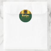 Hartelijk dank. Aangepaste Logo Gold Green Ronde Sticker (Tas)