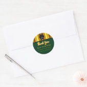 Hartelijk dank. Aangepaste Logo Gold Green Ronde Sticker (Envelop)