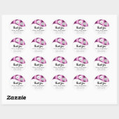 Hartelijk dank. Aangepaste Logo Qr-code Roze Ronde Sticker (Vel)