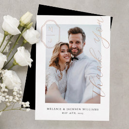 Hartelijk dank Aangepaste monogram bruiloft foto s Folie Uitnodiging