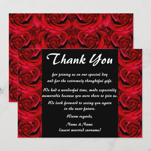 Hartelijk dank - aanpasbaar bedankkaart (Voorkant / Achterkant)