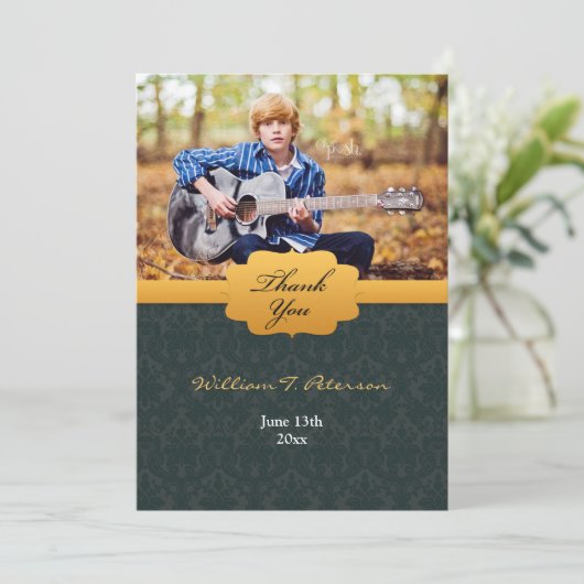 Hartelijk dank Afstuderen Foto Bedankkaart (Staand voorkant)