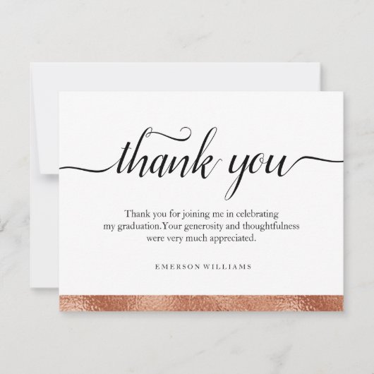 Hartelijk dank, Afstuderen Gold Foil Hartelijk dan Bedankkaart (Voorkant)