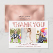 Hartelijk dank Afstuderen Roos Gold 3 Foto Afstude Bedankkaart (Voorkant / Achterkant)