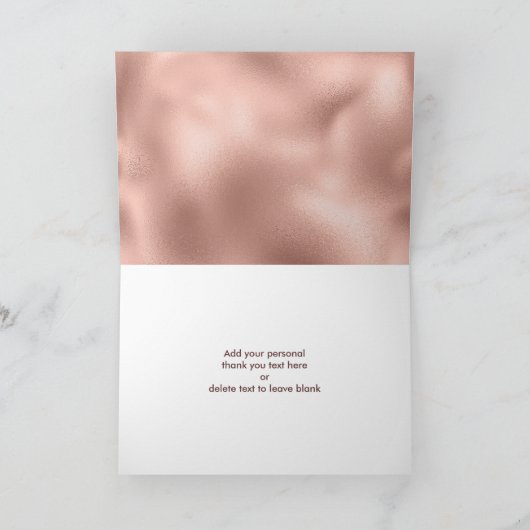 Hartelijk dank Afstuderen Roos Gold 3 Photo Afstud Bedankkaart (Binnen)