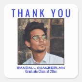 Hartelijk dank, Afstuderen, zwart, aangepast Vierkante Sticker (Voorkant)