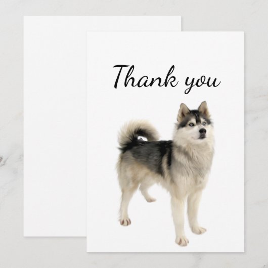 Hartelijk dank, Amerikaans Eskimo Malamute Dog Pet Bedankkaart (Voorkant / Achterkant)