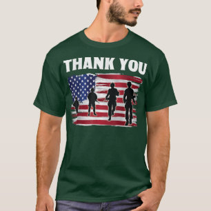 Hartelijk dank, Amerikaanse vlag Veteran Veteran V T-shirt