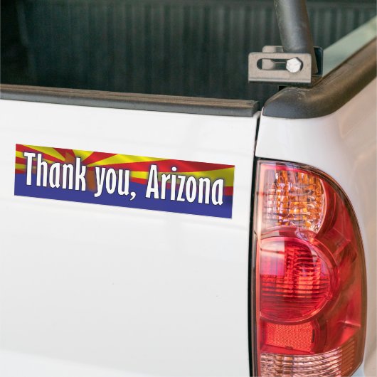 Hartelijk dank, Arizona - Support Arizona Bumpersticker (Op Truck)