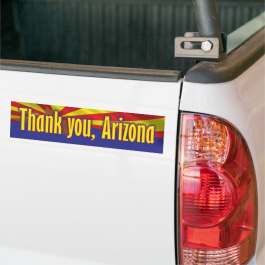 Hartelijk dank, Arizona - Support Arizona Bumpersticker (Op Truck)