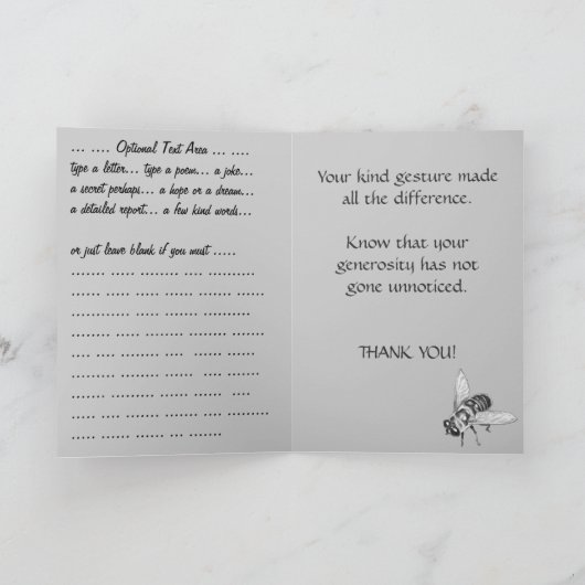 Hartelijk dank Art Kaart Wildflower Aangepast Wens (Binnen)