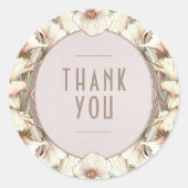 Hartelijk dank,  Art Nouveau Mucha Ronde Sticker (Voorkant)