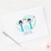 Hartelijk dank, artsen en verpleegkundigen ovale sticker (Envelop)