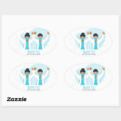 Hartelijk dank, artsen en verpleegkundigen ovale sticker (Vel)