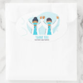 Hartelijk dank, artsen en verpleegkundigen ovale sticker (Tas)