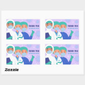 Hartelijk dank, artsen en verpleegkundigen rechthoekige sticker (Vel)