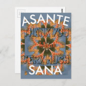 Hartelijk dank, Asante Sana Beauful African Giraff Briefkaart (Voorkant / Achterkant)