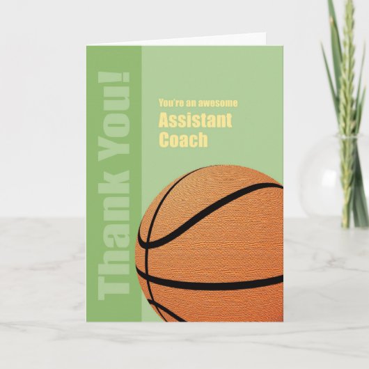 Hartelijk dank, assistent Basketball Coach Wenskaa Bedankkaart (Voorkant)