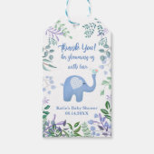 Hartelijk dank, Baby Elephant Song Bird Baby showe Cadeaulabel (Voorkant)