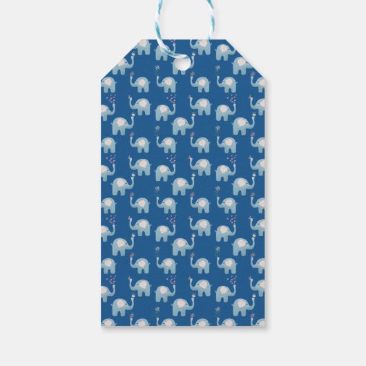 Hartelijk dank, Baby Elephant Song Bird Baby showe Cadeaulabel (Achterkant)