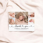 Hartelijk dank Baby Foto aankondiging Briefkaart<br><div class="desc">Moderne serif gewaagde doopvont en foto.</div>