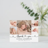 Hartelijk dank Baby Foto aankondiging Briefkaart (Staand voorkant)