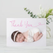 Hartelijk dank Baby Foto geboortebekendmaking Bedankkaart (Staand voorkant)