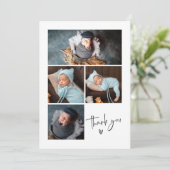 Hartelijk dank, Baby geboorte foto collage Aankondiging (Staand voorkant)