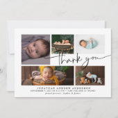 Hartelijk dank, Baby geboorte foto collage Bedankkaart (Voorkant)