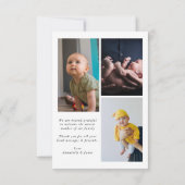 Hartelijk dank, Baby geboorte foto collage Bedankkaart (Achterkant)