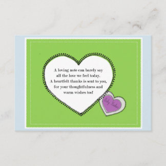 Hartelijk dank, Baby Hoshor Bedankkaart