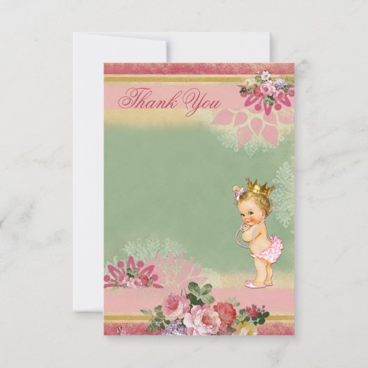 Hartelijk dank, Baby shower Eiffel Tower Princess Bedankkaart (Achterkant)