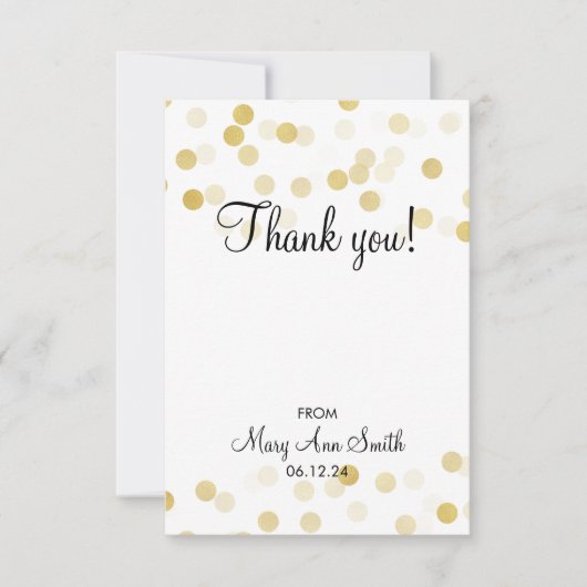 Hartelijk dank, Baby shower Gold Foil Glitter Ligh Bedankkaart (Voorkant)